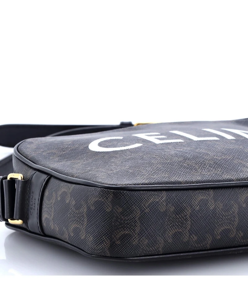 Pre-Owned Celine Medium Logo Messenger Bag Triomphe Coated Canvas