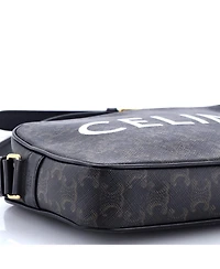 Pre-Owned Celine Medium Logo Messenger Bag Triomphe Coated Canvas