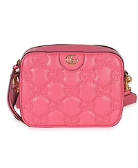 Pre-Owned Gucci Pink Gg Stitched Calfskin Matelasse Small Crossbody Bag