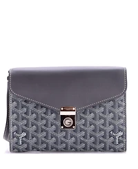 Pre-Owned Goyard Chypre Wallet on Strap Coated Canvas with Leather
