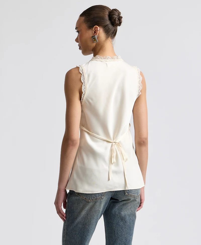 Avec Les Filles Women's Keyhole Cutaway Empire Top