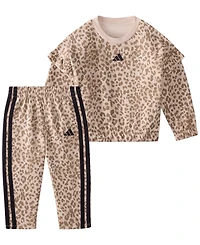 adidas Baby Girls' Long-Sleeve Sweatshirt and Pants, 2-Piece Set