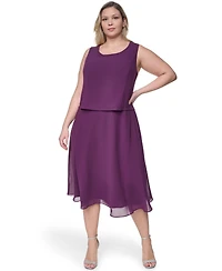 Jessica Howard Plus Padded Removable Jacket & Sleeveless Dress, 2-Piece Set