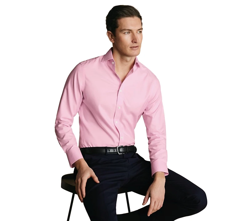 Charles Tyrwhitt Men's Spread Collar Dress Shirt