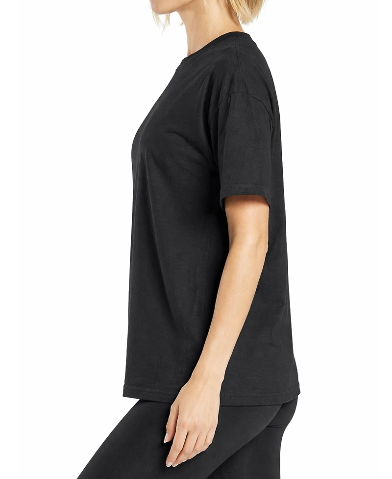 Blue Ice Women's Loose Fit Short Sleeve Crew Neck Solid Tee