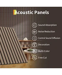 gaomon Piece 3D Fluted Wood Slat Acoustic Soundproof Wall Panels for Noise Reduction