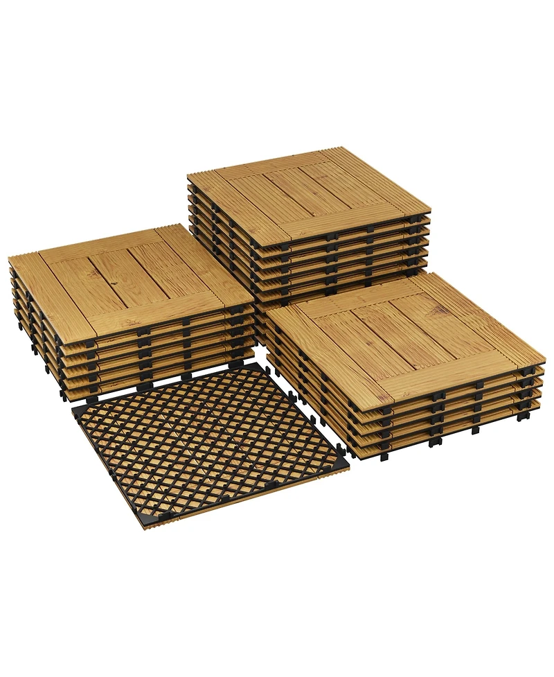 gaomon Water Resistant Wood Patio Flooring Deck Tiles for Indoor and Outdoor Use