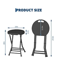 gaomon 2 Pack Folding Stool with Handle, Portable Plastic with Steel Frame and Non-Slip Feet, 18 Inch Foldable Stool for Kitchen, Counter, Camping