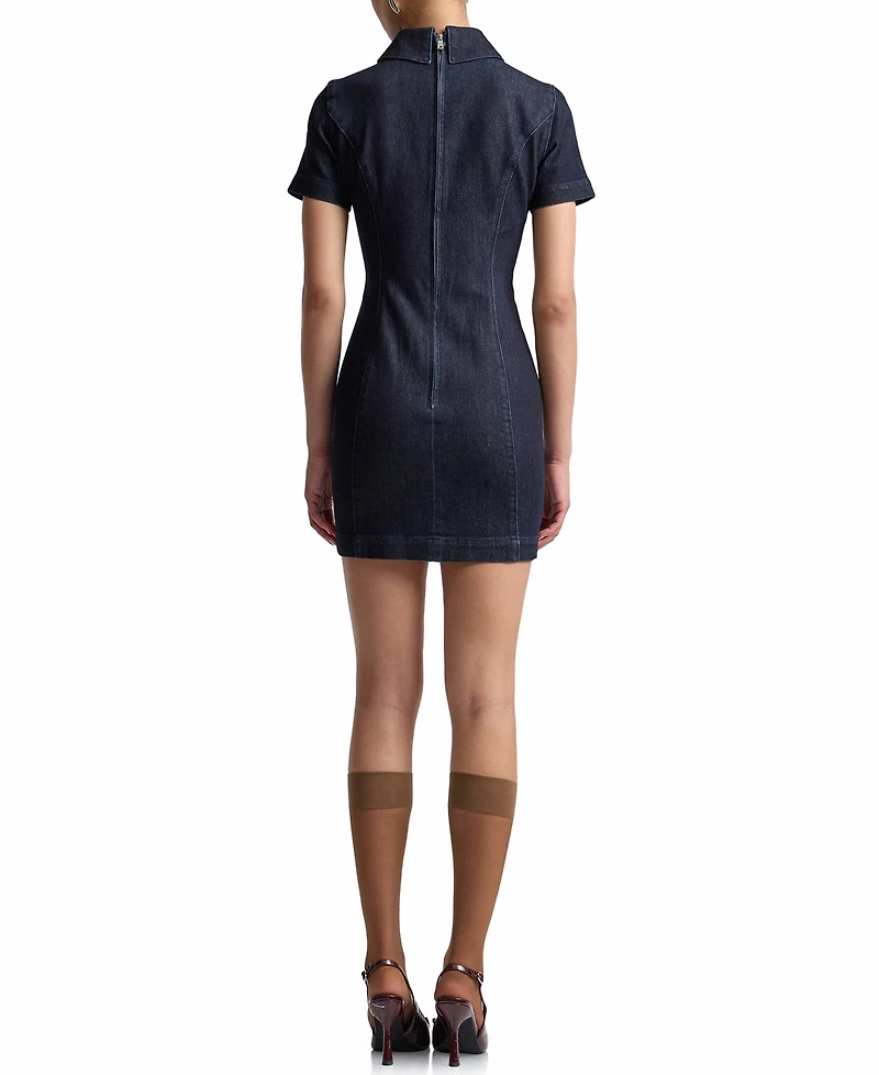 Avec Les Filles Women's Short-Sleeve Collared Dress