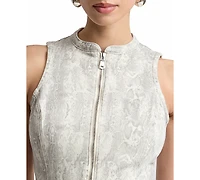 Avec Les Filles Women's Racer Zip-Front Belted Dress