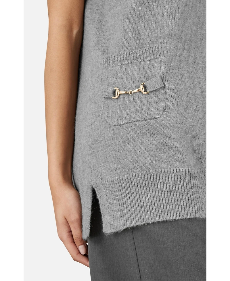 Yumi Women's Knitted V-Neck Vest Tunic