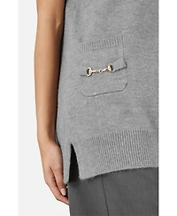 Yumi Women's Knitted V-Neck Vest Tunic