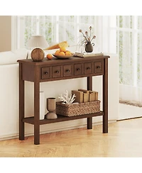 Slickblue 38" Entryway Console Table with 2 Drawers and Bottom Shelf