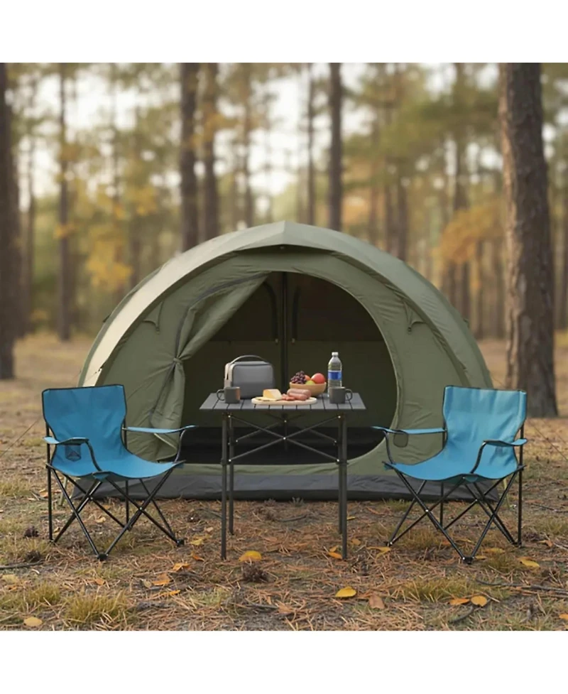 Yiortwo Portable Roll-Up Camping Table with Carry Bag, Aluminum Outdoor