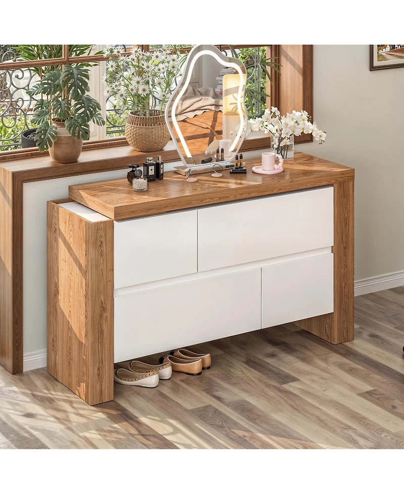 Homsee L-Shaped Desk with Storage - Adjustable Corner Computer Desk | Office Desk with Drawers