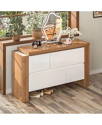 Homsee L-Shaped Desk with Storage - Adjustable Corner Computer Desk | Office Desk with Drawers