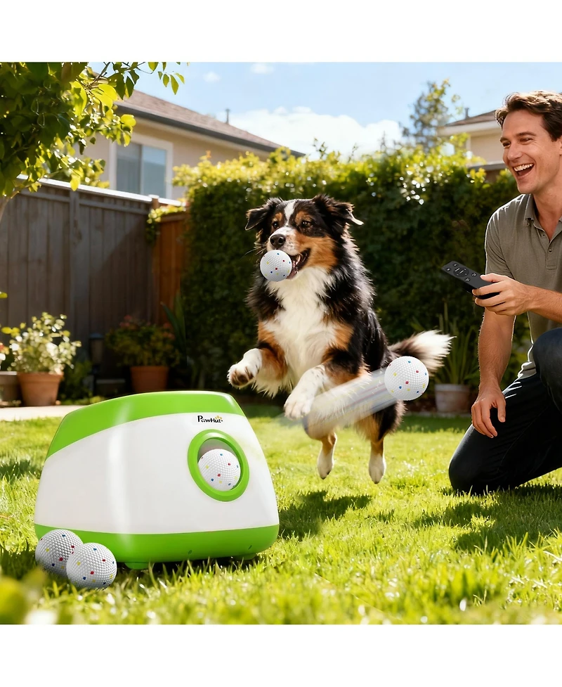 PawHut Automatic Dog Ball Launcher, Thrower, 26-79 Ft Disce