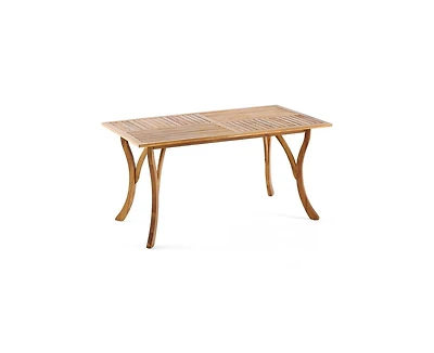 sumyeg Outdoor Rectangular Solid Wood Dining Table