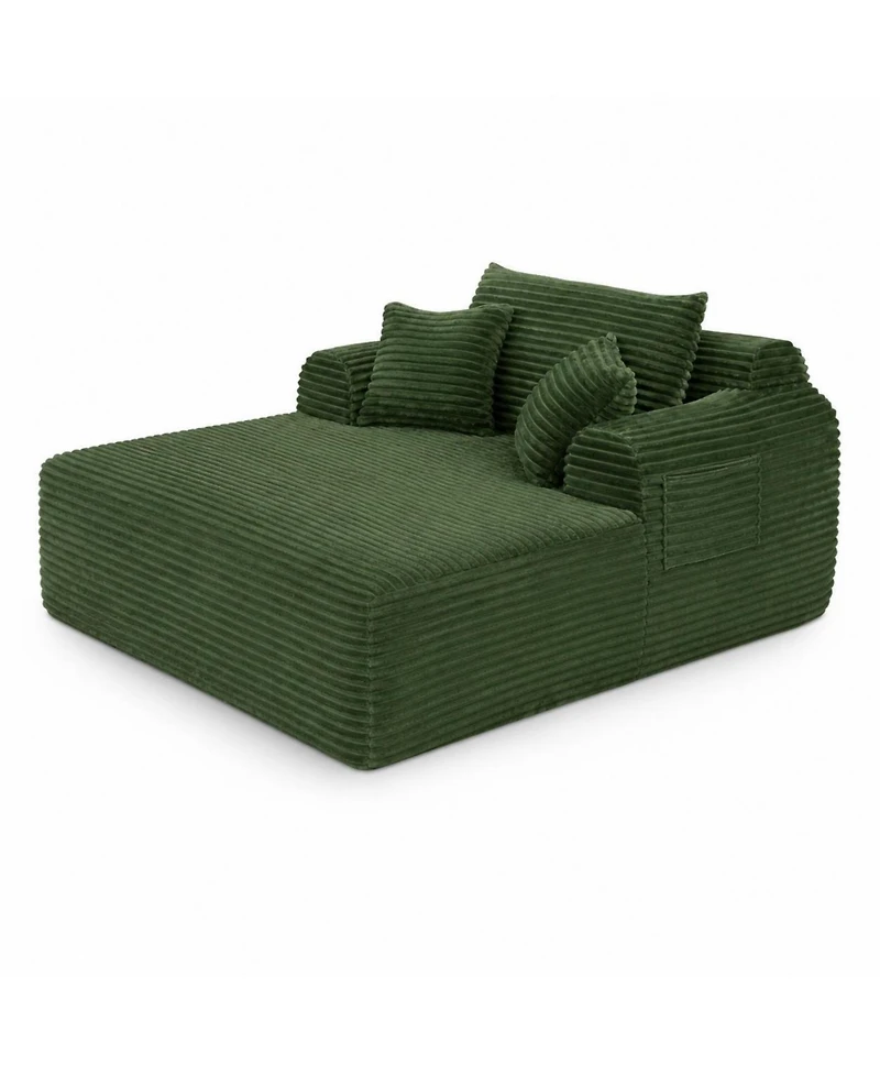 homfan Corduroy Sofa Bed - Boneless Lounge Chair with Deep Seat, 500LBS Capacity, No Assembly for Living Room or Bedroom