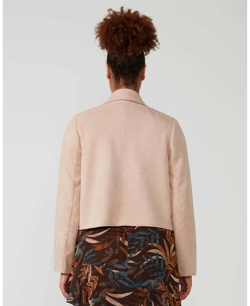 Estelle Women's Rosabella Faux Suede Notch Lapel Jacket