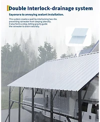 Homfan 20 x 25 Ft Vertical Rib Metal Carport Garage for Cars Trucks RVs, Heavy Duty Galvanized Steel Shelter