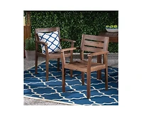 sumyeg Stamford Dining Chairs Set of 2, Acacia Wood Patio Armchairs for Garden or Poolside