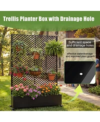 Streamdale Furniture Metal Raised Garden Bed with Wheels, Trellis, and Privacy Screen