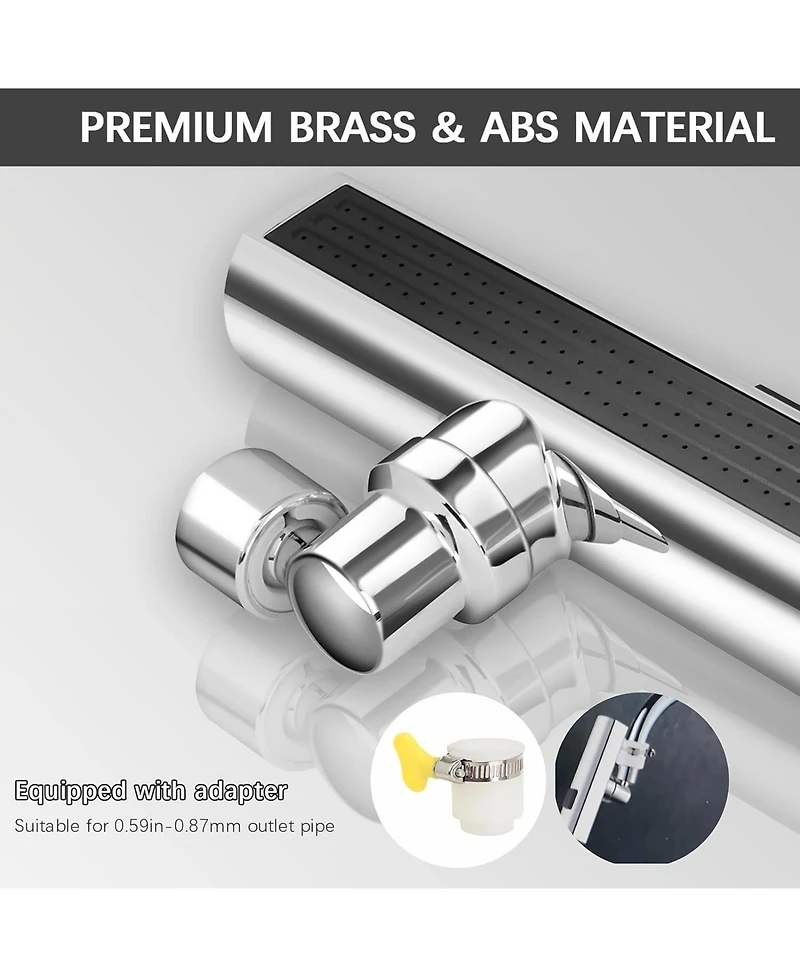 Phying 360 Degree Swivel Touch Controlled Waterfall Faucet 3 in 1 Large Kitchen Sink Extender Modern Contemporary Zinc Alloy Faucet with Chrome Finish