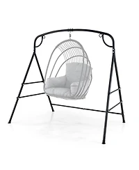 Gouun Outdoor Heavy-Duty Metal Hammock and Porch Swing Stand with 4 Support Bars, 660 lb Capacity
