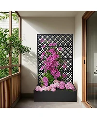 Streamdale Furniture Metal Raised Garden Bed with Trellis, 70.9"H x 43.3"W x 15.8"D