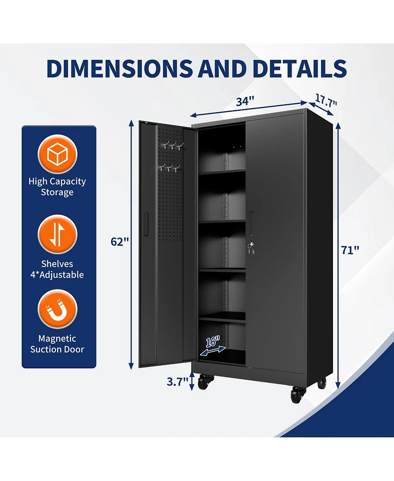 Viyet Metal Garage Cabinet
