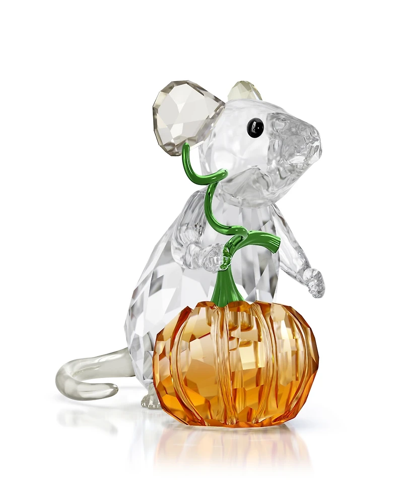 Swarovski Idyllia Mouse and Pumpkin Crystal Figurine
