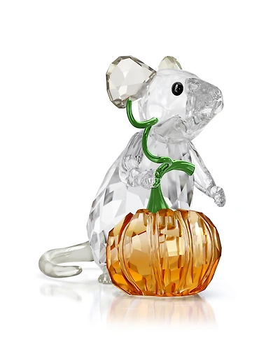 Swarovski Idyllia Mouse and Pumpkin Crystal Figurine