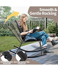 Gouun Set of 2 Heavy-Duty Metal Patio Rocking Chairs with Breathable Fabric