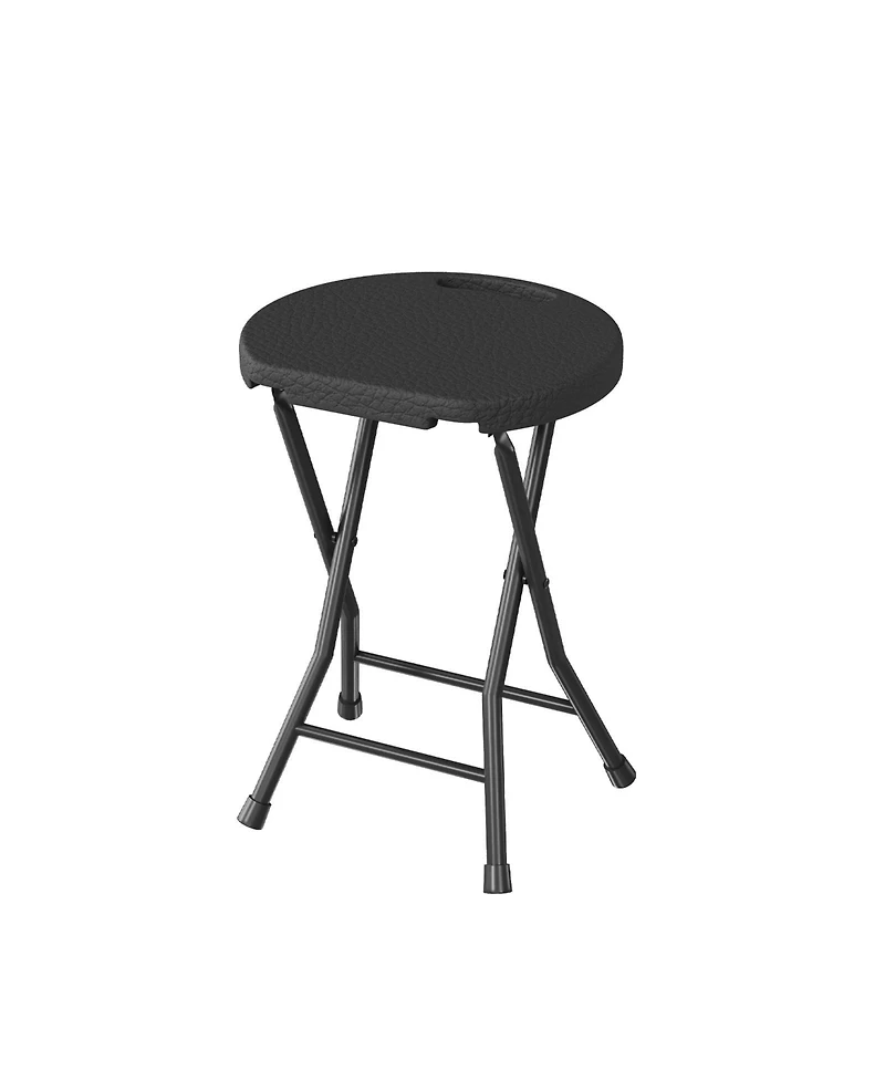 homfan Folding Stool with Handle - Portable 600 lb Capacity Foldable Bar Stool, Non Slip Feet, Indoor and Outdoor for Adults