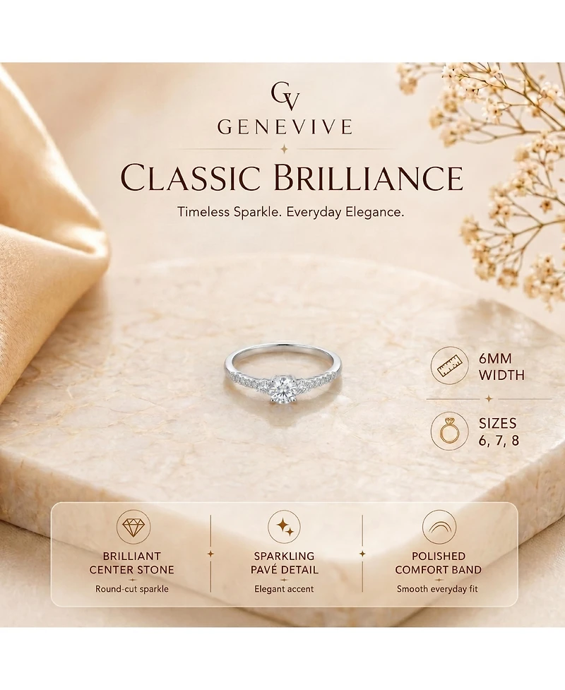 Sterling Silver Cubic Zirconia Statement Ring
