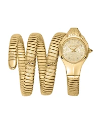 Just Cavalli Women's Reptilia Quartz Ip Gold Stainless Steel Bracelet Watch