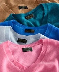 Charter Club 100 Cashmere Womens V Neck Long Sleeve Sweater Pxs Xxl Macys Exclusive