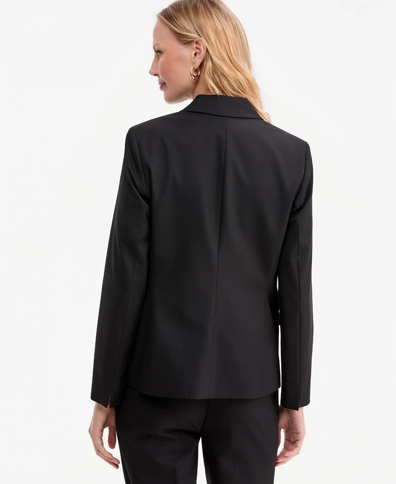Kasper Petite One-Button Notched Collar Blazer
