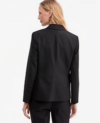 Kasper Petite One-Button Notched Collar Blazer