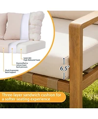 Asagikoiai 4 Piece Aluminum Patio Sectional Set with Cushions and Coffee Table