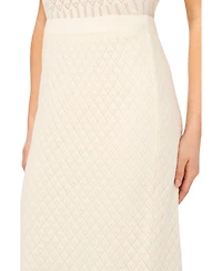 CeCe Women's Pointelle Pencil Skirt