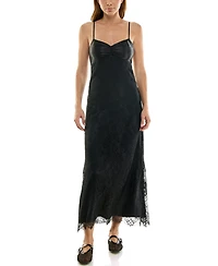 Beauty & Grace Juniors' satin ruched-bust maxi dress
