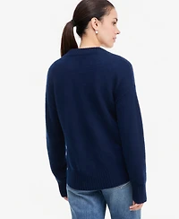 Petite Cashmere V-Neck Relaxed Pullover, Created for Macy's