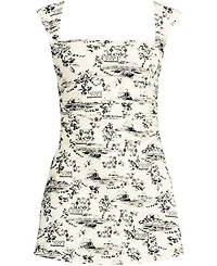 Lands' End Women's Plus New Smoothing Square Neck Ruched Swim Dress Swimsuit