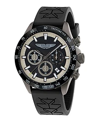 Aston Martin F1 Men's Quartz Gunmetal Silicone Strap Watch 44mm