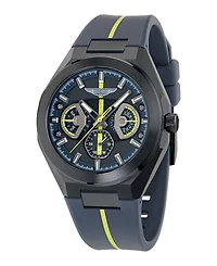Aston Martin F1 Men's Quartz Gunmetal Guilloche Silicone Strap Watch 42mm