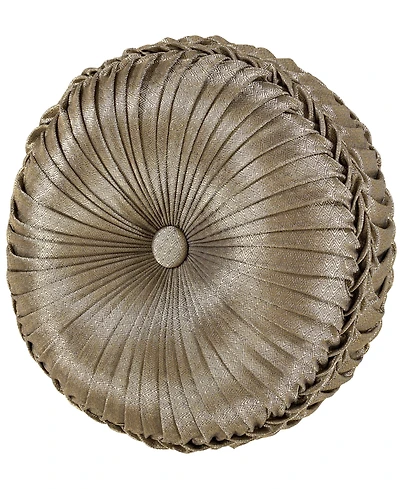 J Queen New York Glimmerstone Tufted Round Decorative Pillow, 15" Round