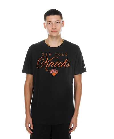 New Era Men's Black York Knicks Script T-Shirt