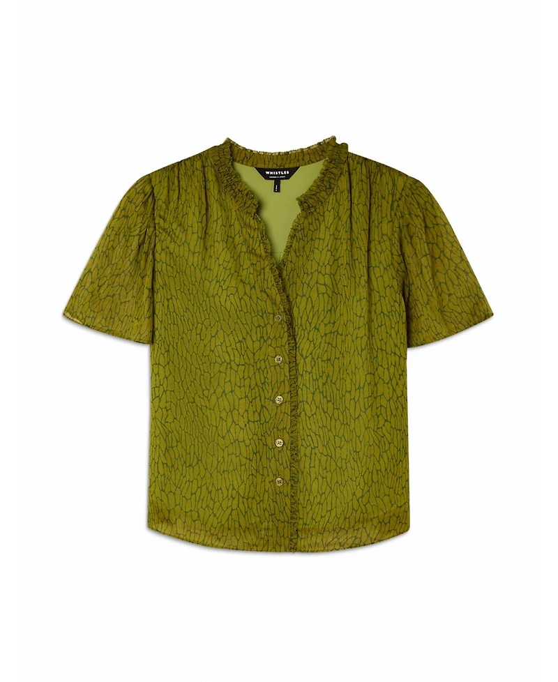 Whistles Women's Dragonfly Short Sleeve Blouse